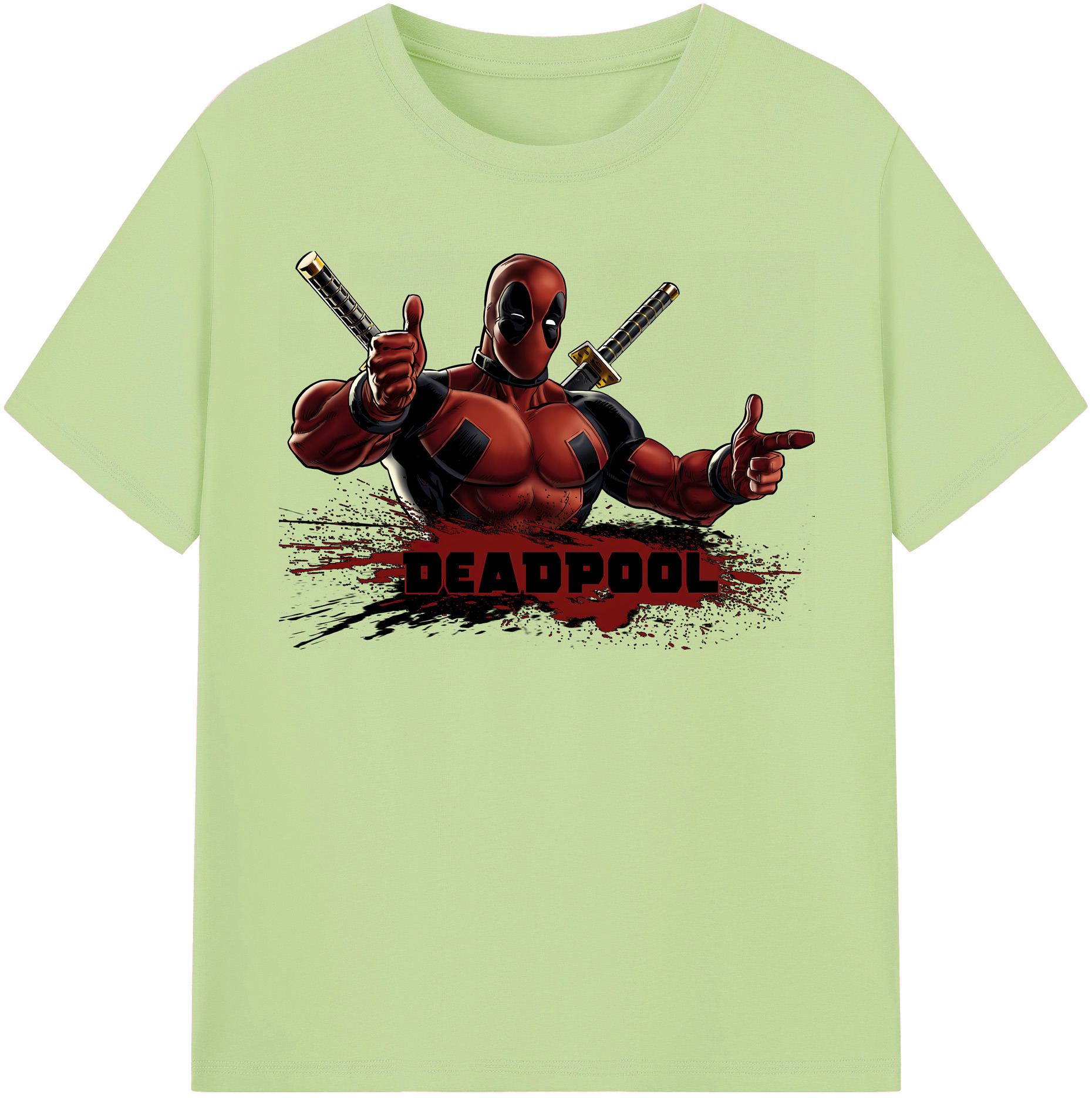 （画像用） Deadpool デッドプール 綿100％半袖Tシャツ（フロントプリント）